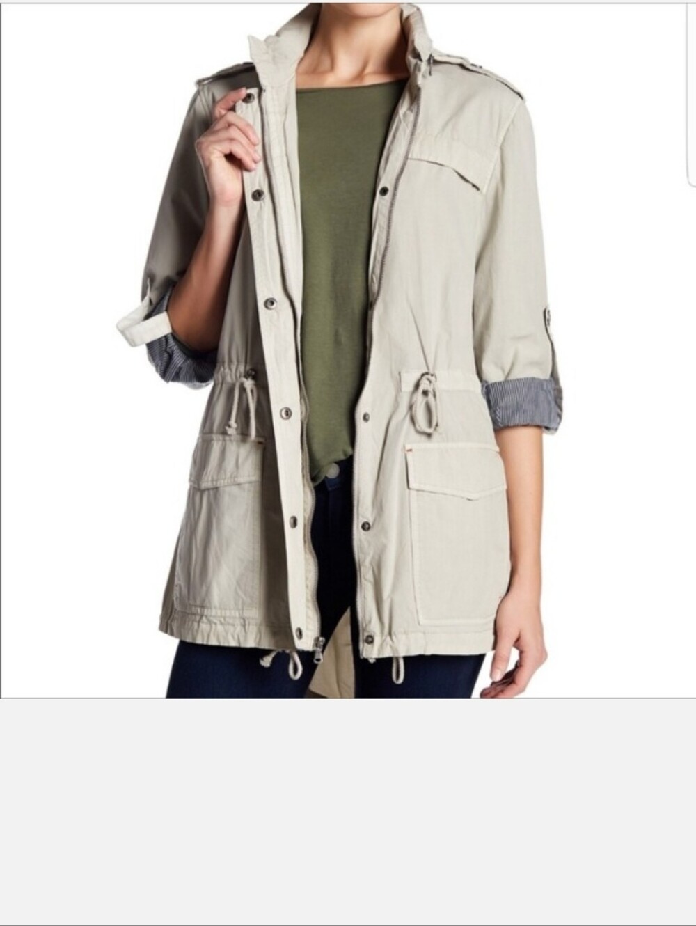 NWT Levi's Women's Lightweight Cotton Fishtail Anorak Jacket Moonbeam Size S
